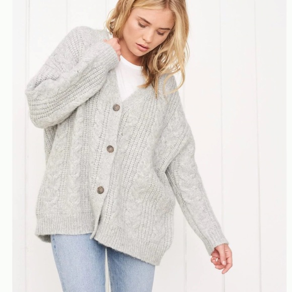 Jenni Kayne Sweaters | Nwt Jenni Kayne Cable Cocoon Cardigan Sweater | Color: Gray | Size: M | Classicthreads's Closet